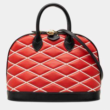 Pre Owned Louis Vuitton Black Red Alma Malletage PM