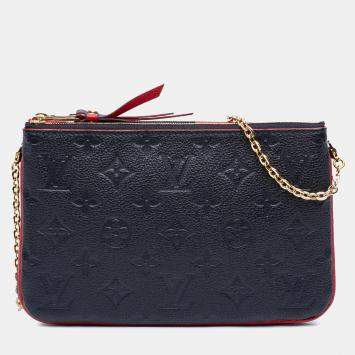 مملوكة مسبقًا Louis Vuitton Blue Monogram Empreinte Double Zip Pochette