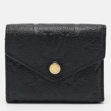 مملوكة مسبقًا Louis Vuitton Zoe Black Monogram Empreinte Leather Trifold Wallet