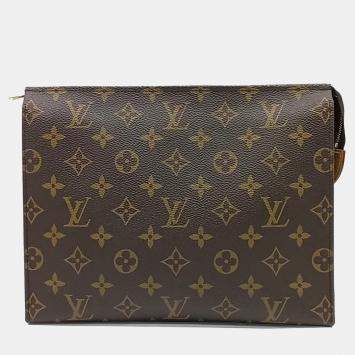 مملوكة مسبقًا حقيبة مرحاض لوي فيتون بوشيت قماش بني مطلي مع تصميم مونوغرام 26