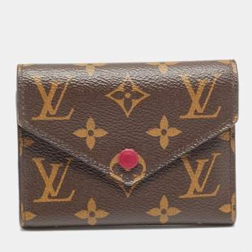 Pre Owned Louis Vuitton Victorine Fuchsia Monogram Canvas Trifold Wallet