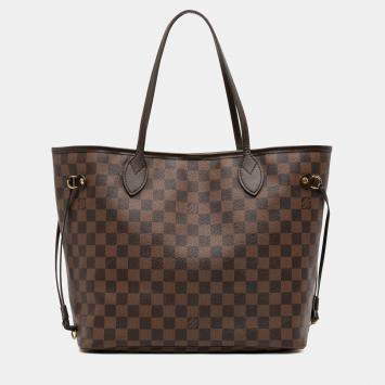 Pre Owned Louis Vuitton Brown Damier Ebene Neverfull MM