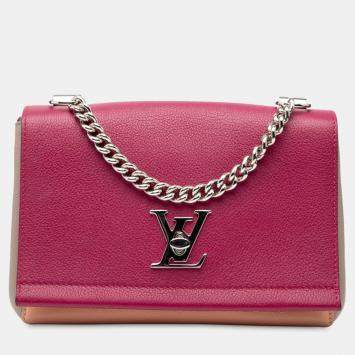 مملوكة مسبقًا Louis Vuitton Pink Purple Tricolor Leather Lockme II BB