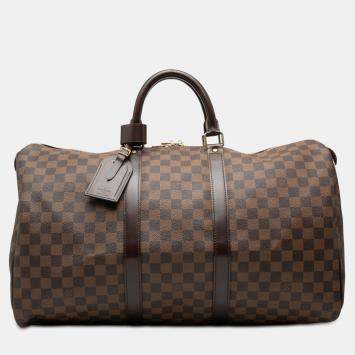 Pre Owned Louis Vuitton Brown Damier Ebene Keepall 50