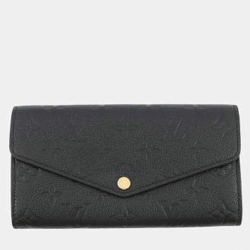 مملوكة مسبقًا Louis Vuitton Portefeuille Sarah Noir Monogram Empreinte Leather
