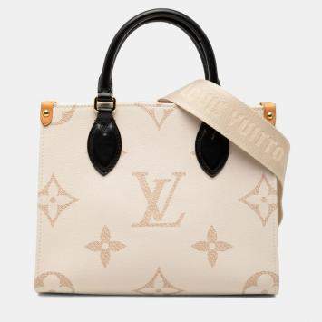 Pre Owned Louis Vuitton Monogram Dune On The Go Pm Handbag/Shoulder Bag Ivory Leather