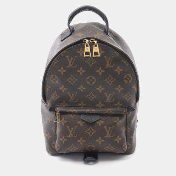 مملوكة مسبقًا Louis Vuitton Louis Vuitton Palm Springs Pm Monogram Backpack Coated Canvas Leather Brown Black