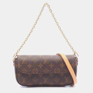 مملوكة مسبقًا Louis Vuitton Ivy League Wallet On Chain Handbag Coated Canvas Monogram Brown