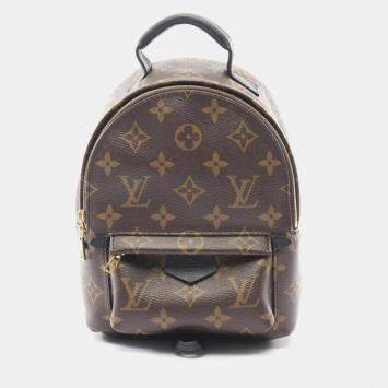 مملوكة مسبقًا Louis Vuitton Palm Springs Mini Backpack Coated Canvas And Leather With Monogram Print Brown Black