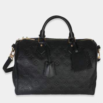 Pre Owned Louis Vuitton Black Monogram Empreinte Speedy Soft 30