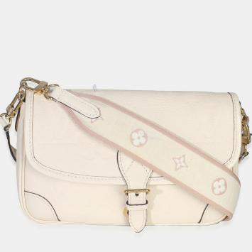 Pre Owned Louis Vuitton Cream Giant Monogram Empreinte Diane Bag