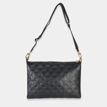 Pre Owned Louis Vuitton Black Monogram Embossed Lambskin Coussin MM