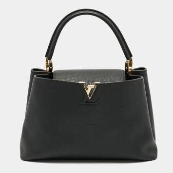مملوكة مسبقًا Louis Vuitton Capucines MM Black Leather Bag