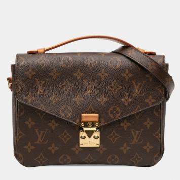 Pre Owned Louis Vuitton Brown Monogram Pochette Metis