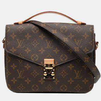 Pre Owned Louis Vuitton Brown Monogram Pochette Metis