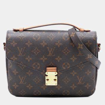 Pre Owned Louis Vuitton Brown Monogram Pochette Metis