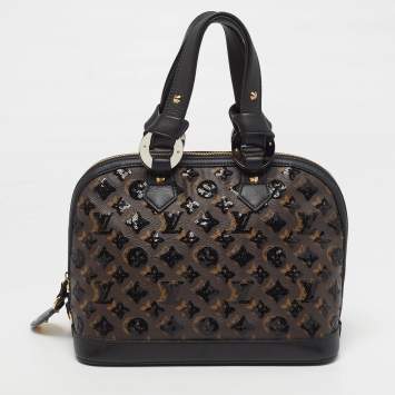 Pre Owned Louis Vuitton Eclipse Alma Limited Edition Black Monogram Canvas Sequins Bag