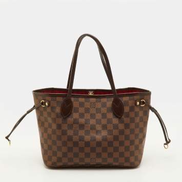 Pre Owned Louis Vuitton Neverfull PM Damier Ebene Canvas Bag