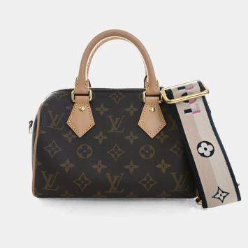 Pre Owned حقيبة لوي فيتون مونوغرام براون قماش مطلي سبيدي باندولير 20