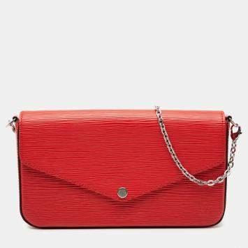 Pre Owned Louis Vuitton Red Epi Pochette Felicie