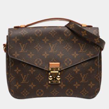 Pre Owned Louis Vuitton Brown Monogram Pochette Metis
