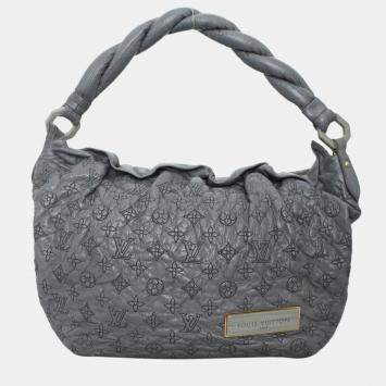 مملوكة مسبقًا Louis Vuitton Monogram Olympe Nimbus Grey Lambskin PM Hobo Bag GHW