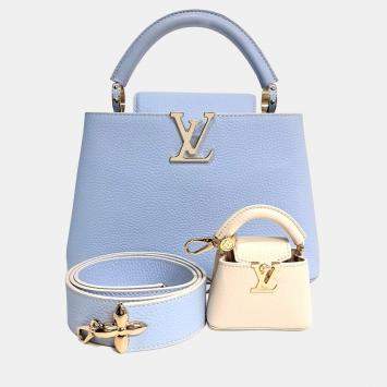 مملوكة مسبقًا Louis Vuitton Blue Leather Capucines BB + Capucines Micro Bag