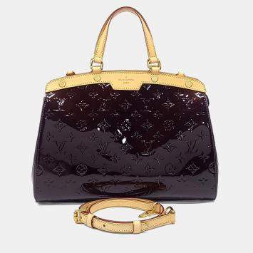 Pre Owned Louis Vuitton Black Patent Leather Vernis Brea MM