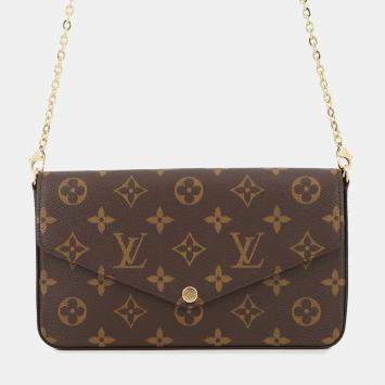 مملوكة مسبقًا حقيبة لوي فيتون فيليسي بوشت فوشيا بني مونوغرام 