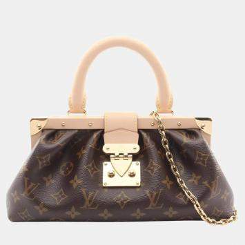 Pre Owned حقيبة كلاتش لوي فيتون مونوجرام قماش مغطى وجلد بني