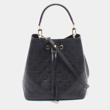 Pre Owned Louis Vuitton Neonoe Monogram Empreinte Leather Handbag Black