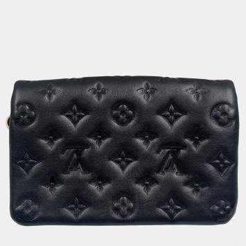 Pre Owned Louis Vuitton Coussin Black With Gold Chain