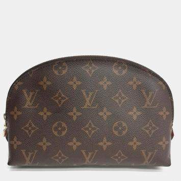 Pre Owned Louis Vuitton Brown PVC Monogram Cosmetic Pouch GM