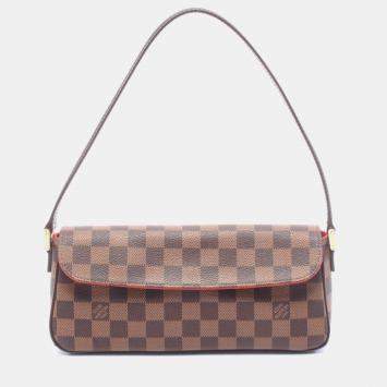 Pre Owned Louis Vuitton Brown Coated Canvas Handbag 