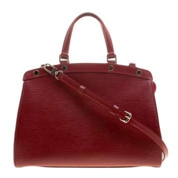 Pre Owned Louis Vuitton Red Epi Leather Brea MM Bag