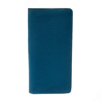 Pre Owned Louis Vuitton Blue Taurillon Leather Brazza Wallet