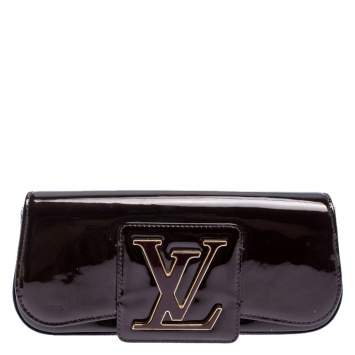 Pre Owned Louis Vuitton Amarante Patent Leather Sobe Clutch