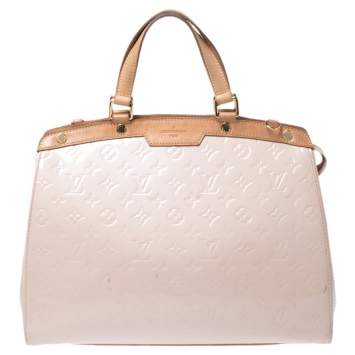 Pre Owned Louis Vuitton Rose Florentine Monogram Vernis Brea GM Bag