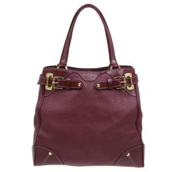 Pre Owned Louis Vuitton Red Suhali Leather Le Majestueux Tote