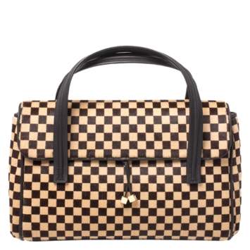 Pre Owned Louis Vuitton Damier Sauvage Calfhair Limited Edition Lionne Spawn Bag