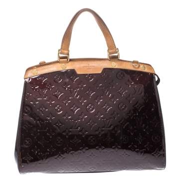 Pre Owned Louis Vuitton Amarante Monogram Vernis Brea GM Bag