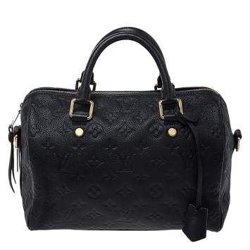 Pre Owned Louis Vuitton Blue Infini Monogram Empreinte Leather Speedy Bandouliere 25 Bag