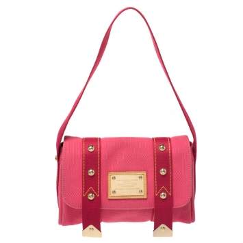 Pre Owned Louis Vuitton Pink Canvas Antigua Sac Rabat Bag