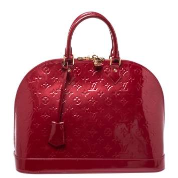 Pre Owned Louis Vuitton Pomme D’amour Monogram Vernis Alma GM Bag