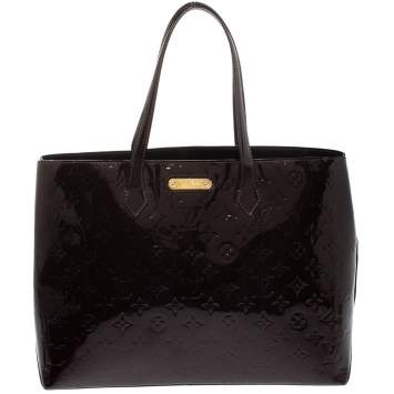 Pre Owned Louis Vuitton Amarante Monogram Vernis Wilshire MM Bag