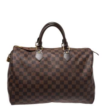 Pre Owned Louis Vuitton Damier Ebene Canvas Speedy 35 Bag