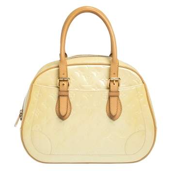 Pre Owned Louis Vuitton Cream Monogram Vernis Summit Drive Bag