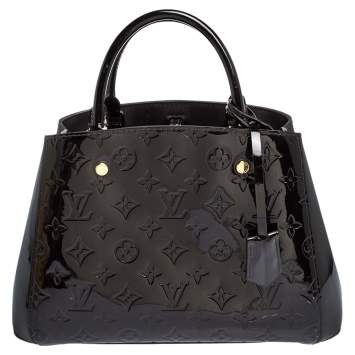 Pre Owned Louis Vuitton Amarante Monogram Vernis Montaigne BB Bag