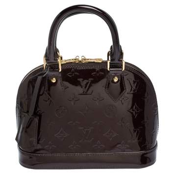 Pre Owned Louis Vuitton Amarante Monogram Vernis Alma BB Bag