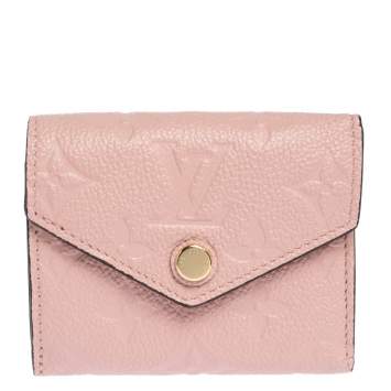 Pre Owned Louis Vuitton Rose Poudre Monogram Empreinte Leather Zoe Wallet
